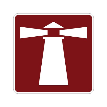 Sign Solutions Usa Lighthouse (Symbol), Aluminum, 18 in x 18 in DUS08HWT1818RS-007